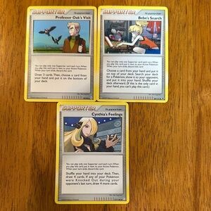 Pokémon Supporter Card Lot - Yellow-Edged Trainer Cards